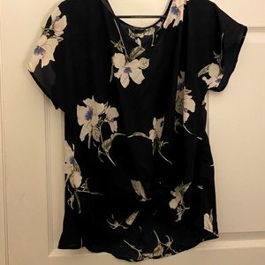 West Kei Floral Faux Tie Top